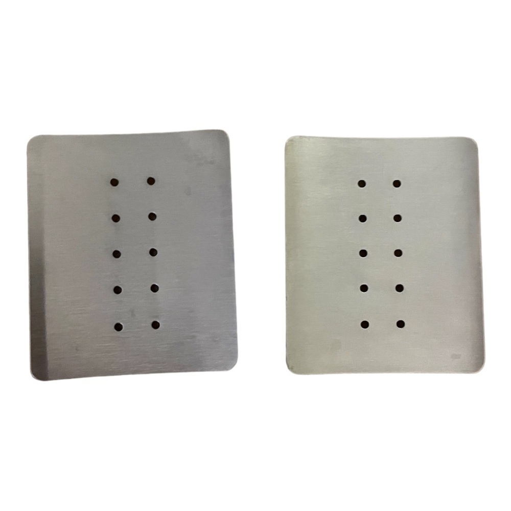 NEW Crate&Barrel Stainless Steel Modern Soap Dish / Set of 2